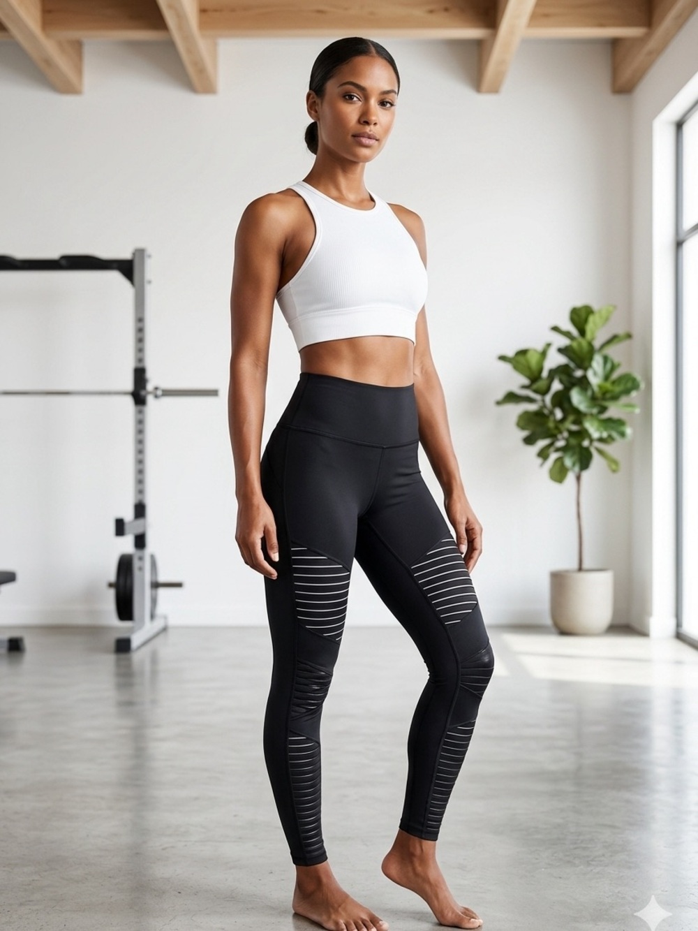 Alo Yoga High-Waist Moto Leggings Black Size S Pintuck Mesh Athletic